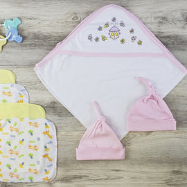 Bambini Hooded Towel, Bath Mittens, Hats and Wash Coths